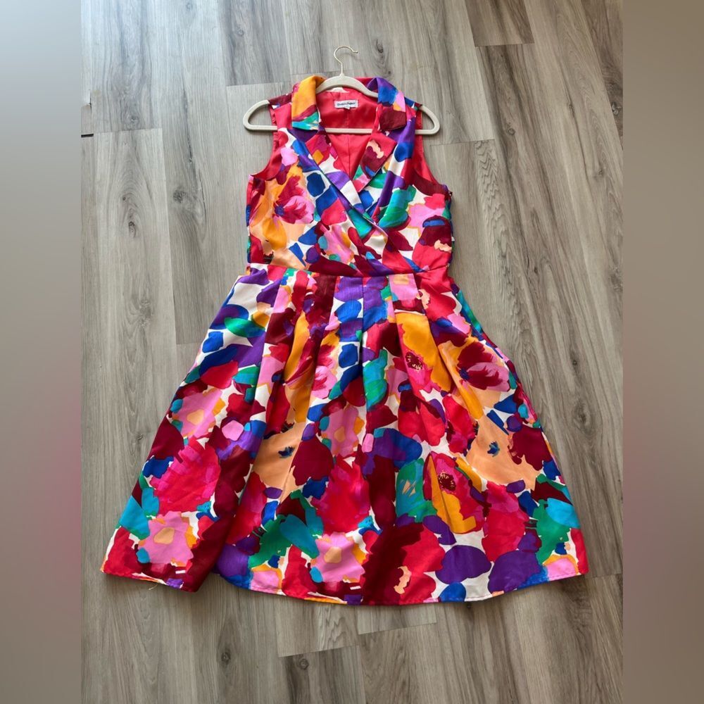 Shelby & Palmer 16 Floral Pink Sleeveless Dress